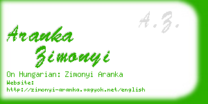 aranka zimonyi business card